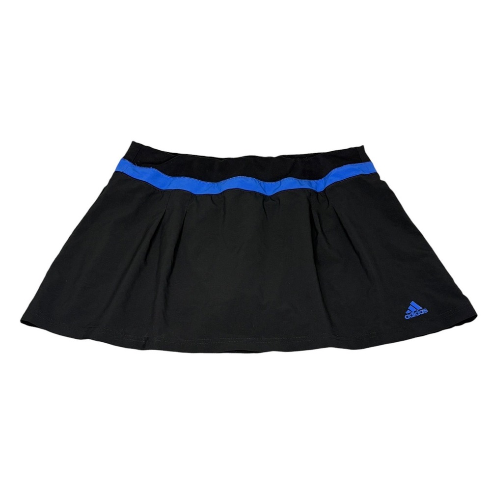 Adidas Climalite Womens Skort Skirt Black Blue Tennis Golf Athletic Large